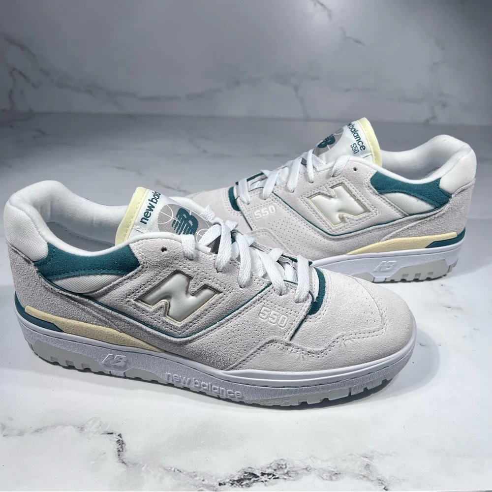 New Balance 550 Reflection Vintage Teal Suede Sneakers